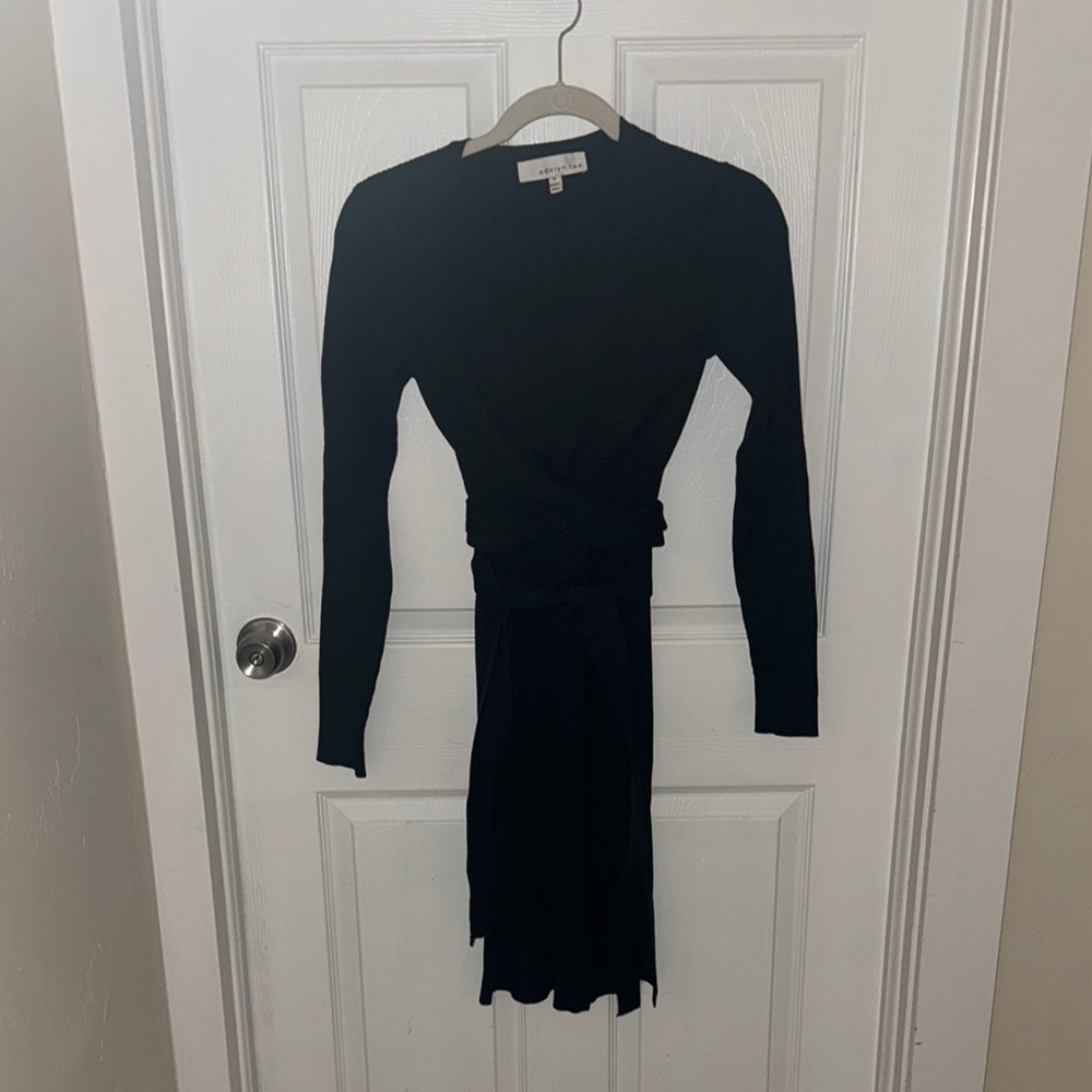 Adelyn Rae Green Long Sleeve Wrap Dress